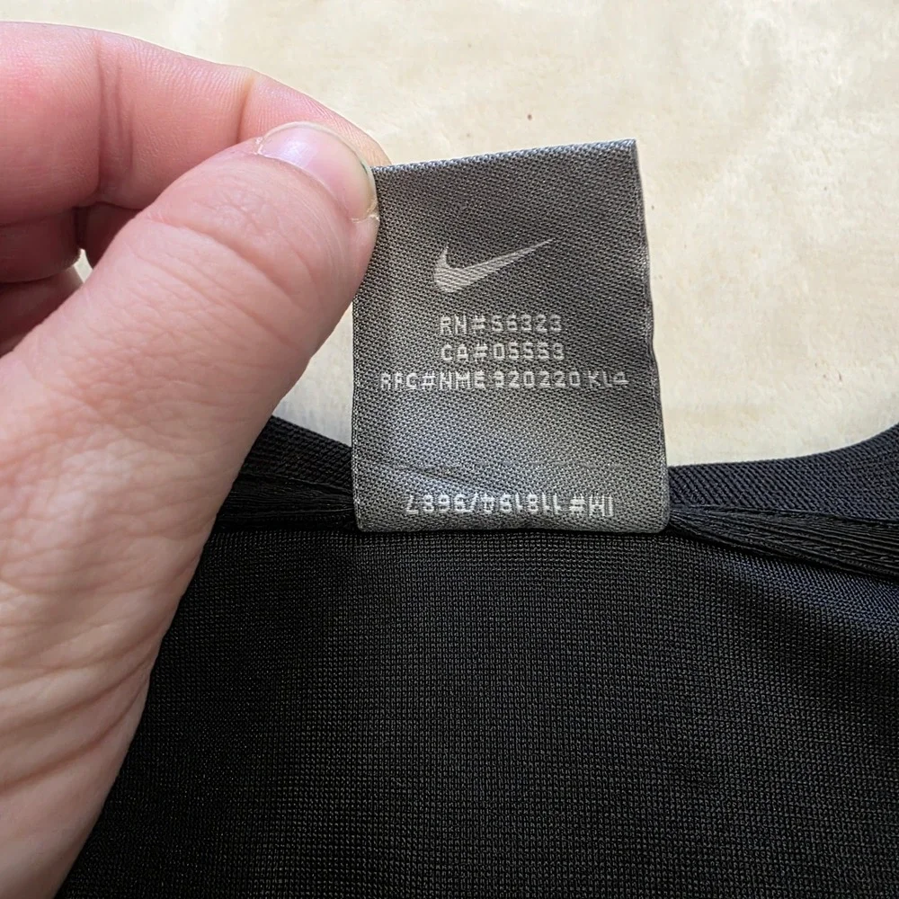 Vtg Nike Y2K Center Swoosh Mesh Basketball Tank Top Jersey Black Mens XL VGC